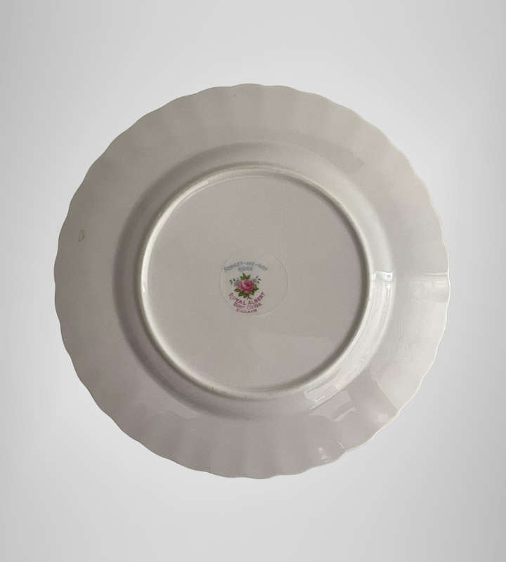 Royal Albert "Forget-Me-Not Rose" Bread & Butter Plate  Bone China, Gold Trim  1960s Vintage