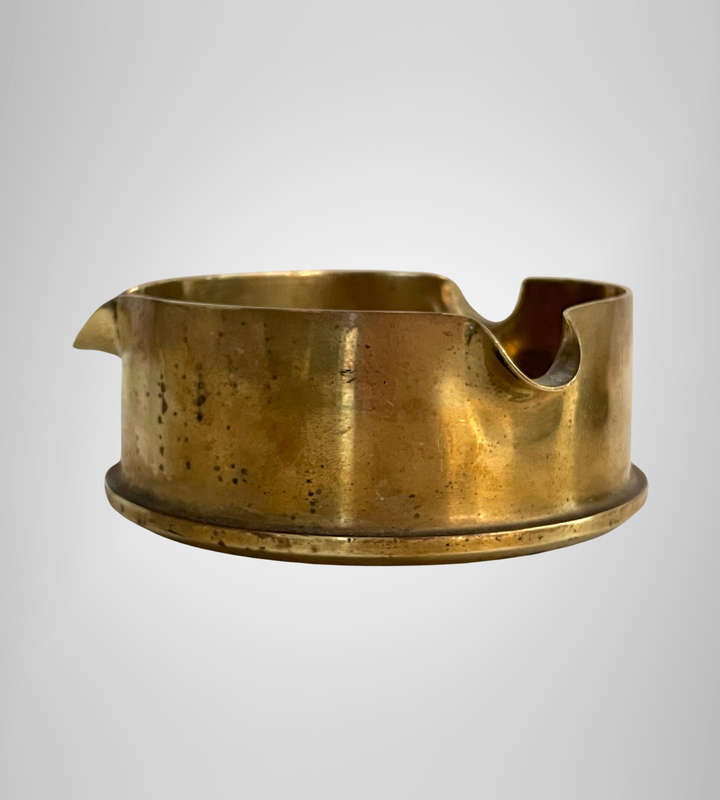 WWII 1945 South African Trench Art Brass Ashtray  Artillery Shell Base with King George VI Coin  R