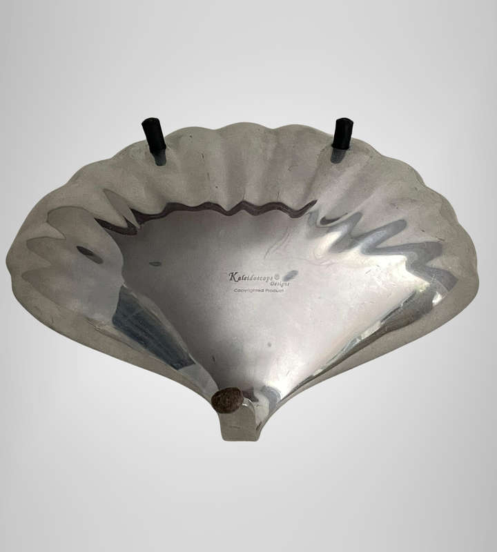 Large 36cm Pewter Shell Fruit Bowl  Kaleidoscope Designs  Statement Centrepiece