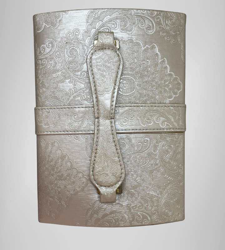 Elegant Large Vintage-Style Jewelry Box with Auto-Opening Drawer  Light Pearl Finish  273x197x170