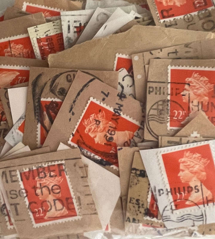 Massive Bulk Lot of UK Machin Definitive Stamps  Thousands on Paper  Lifetime Collection