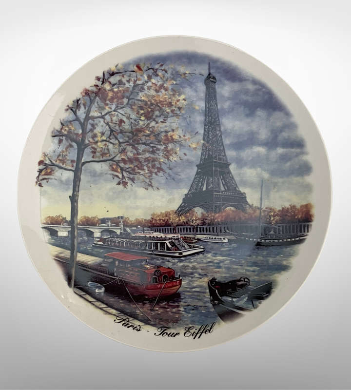 Vintage Wall Plate - Paris, France - Eiffel Tower - Early 1990s - 21cm