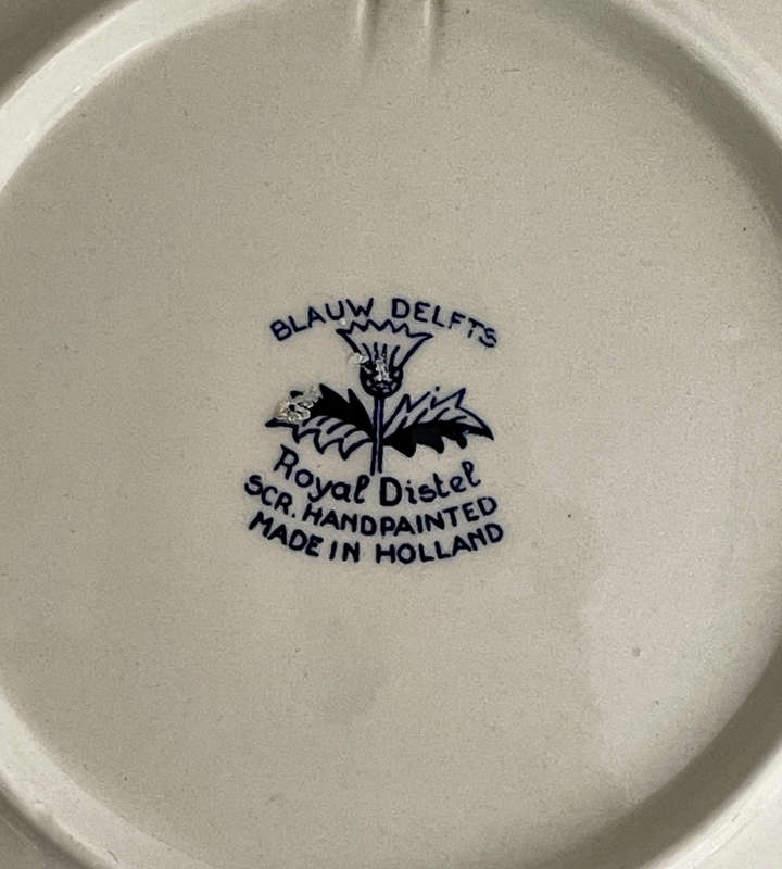 Set of 6 Delft Blauw Royal Distel Wall Plates  Handpainted  Made in Holland  16cm Each
