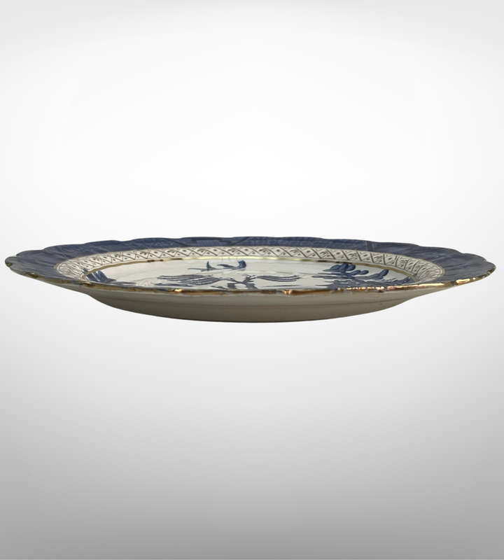 Antique Booths Real Old Willow Dinner Plate | Scalloped Rim | c.1912-1930 | 10.25 Inch (26cm) | Blue