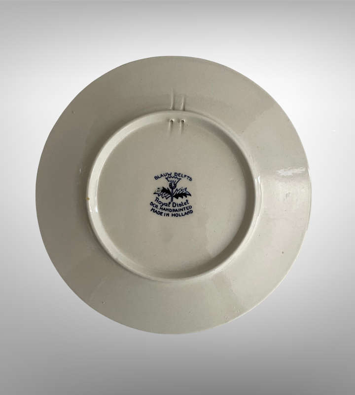 Set of 6 Delft Blauw Royal Distel Wall Plates  Handpainted  Made in Holland  16cm Each