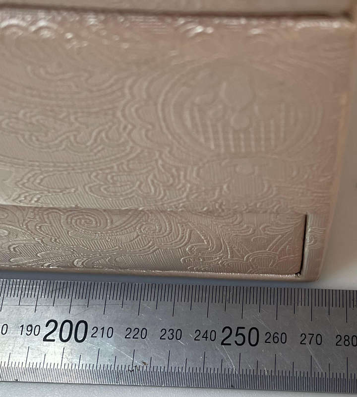 Elegant Large Vintage-Style Jewelry Box with Auto-Opening Drawer  Light Pearl Finish  273x197x170