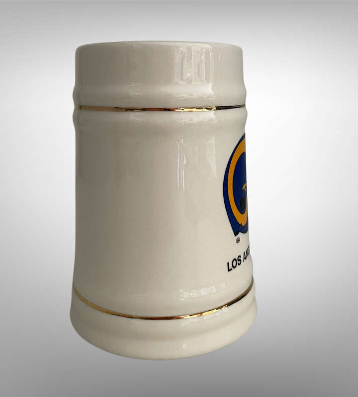Los Angeles Rams Ceramic Beer Stein  NFL Collectible Mug  Vintage Style  Made in China  Excellen