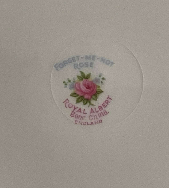Royal Albert "Forget-Me-Not Rose" Bread & Butter Plate  Bone China, Gold Trim  1960s Vintage