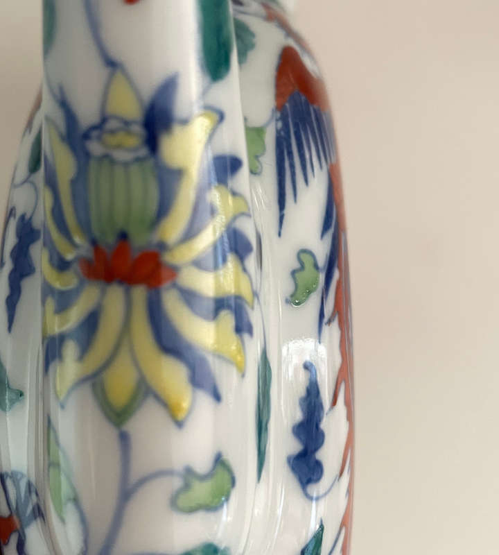Hand-Painted Chinese Phoenix & Dragon Ring Teapot  Qing Style with Yongzheng Mark  24.5cm with Sta