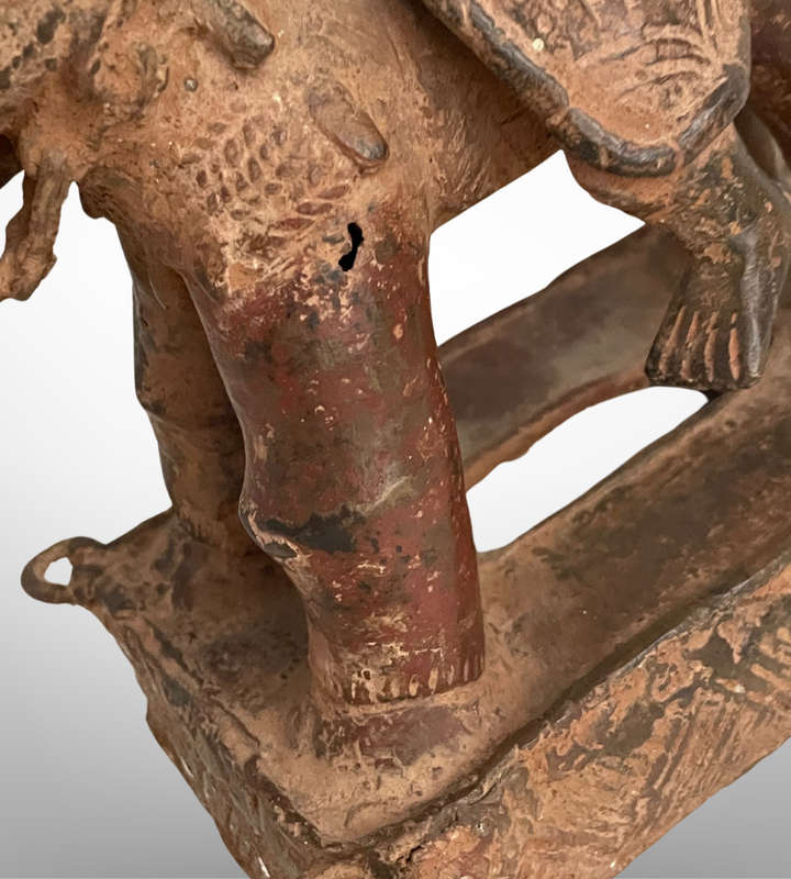 Rare Antique Benin Bronze Warrior on Horse | African Tribal Art | Cavalier Sculpture