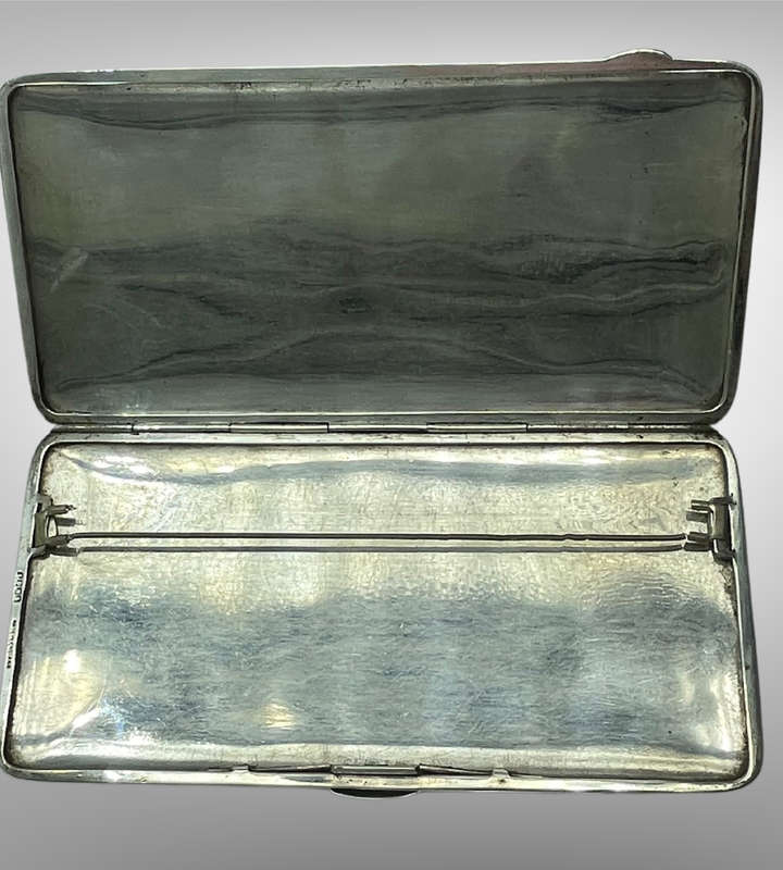 1930s Silver-Plated Cigarette Case  EPNS, Made in England, Monogrammed "HH"