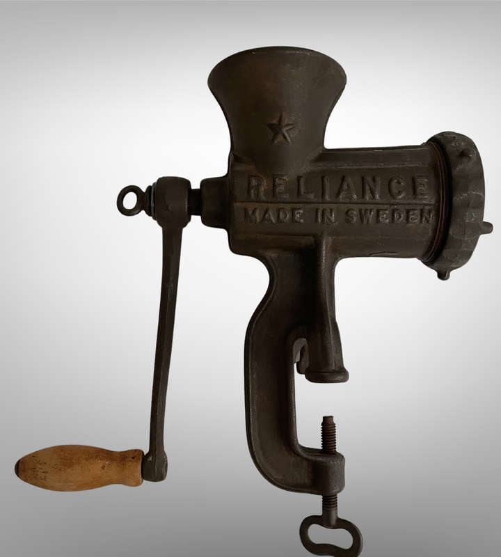 Vintage Husqvarna Reliance No. 8 Hand-Crank Meat Grinder  Made in Sweden  Complete & Working