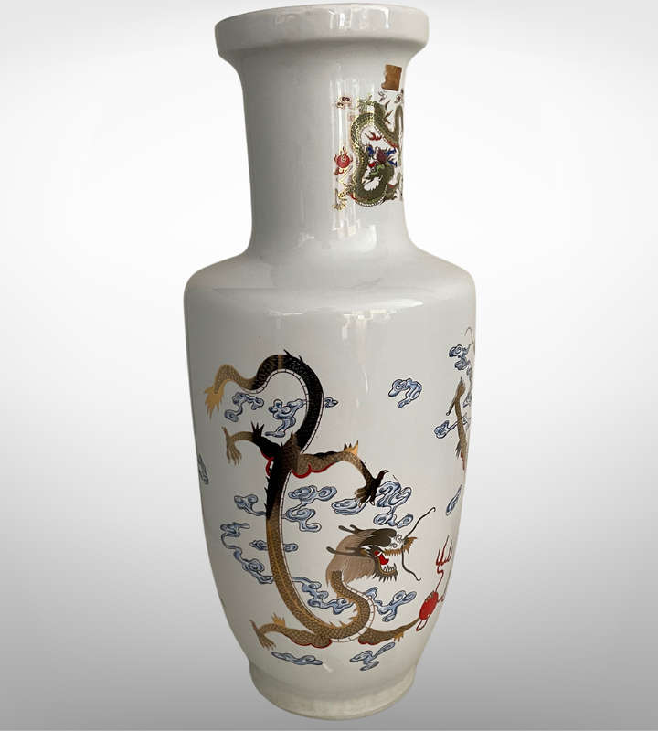 Huge Chinese Golden Dragon Porcelain Vase  5-Clawed Design, 47cm