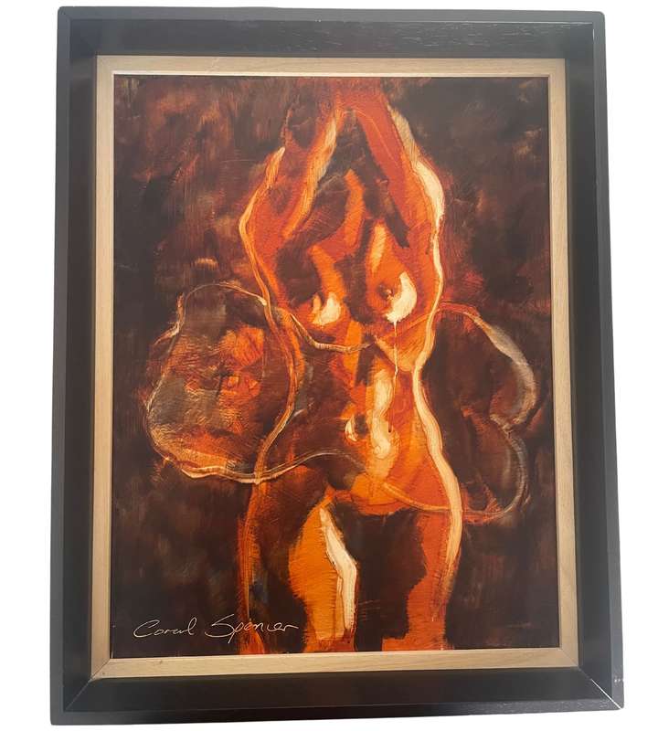 Investment Art - Original Framed Oil Painting of a Nude Woman by Coral Spencer | 67cm x 53cm