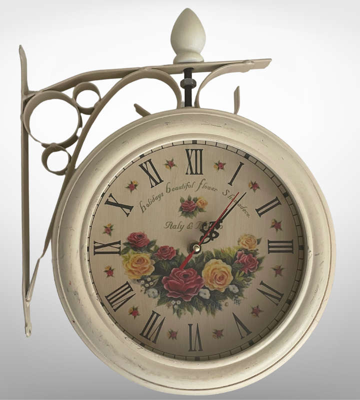 RARE Vintage Double-Sided Wall Clock  Perfect for Cottagecore Décor