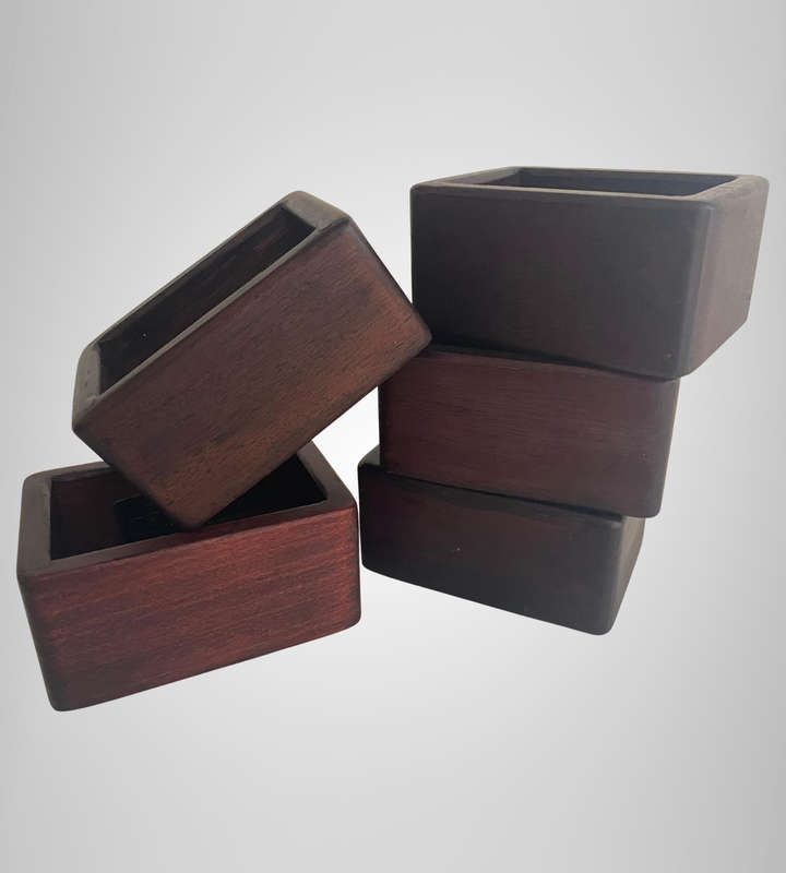 Set of 5 Wooden Sugar Sachet / Business Card Holders  Afriskills Durban  8x12x5cm