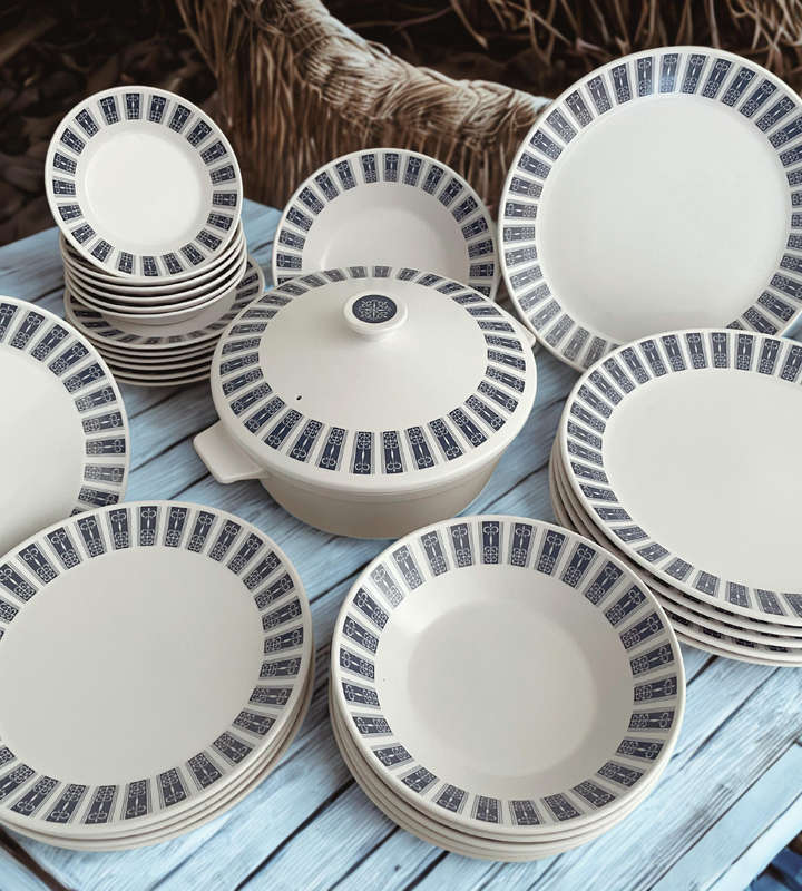 Elegant Blue & White Noritake Set (32pc)  Coastal Style for Cape Cottage Living