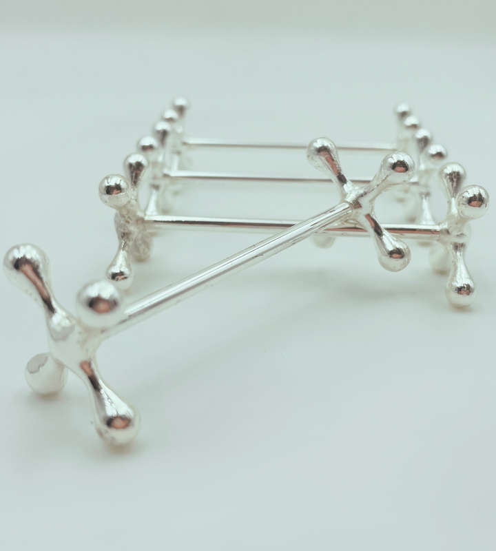 Set of 4 WMF Silver Plated Knife Rests - Art Deco Jacks Shape, 1930s Vintage German