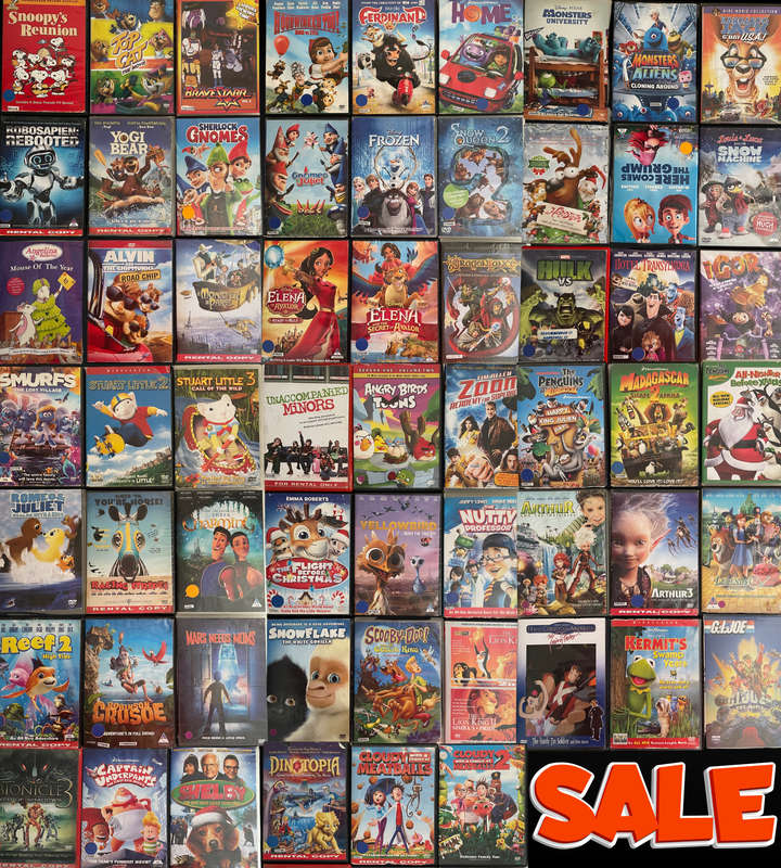 Clearance sale - 60+ Family & Kids' Movie Collection | Animated & Live-Action | Used