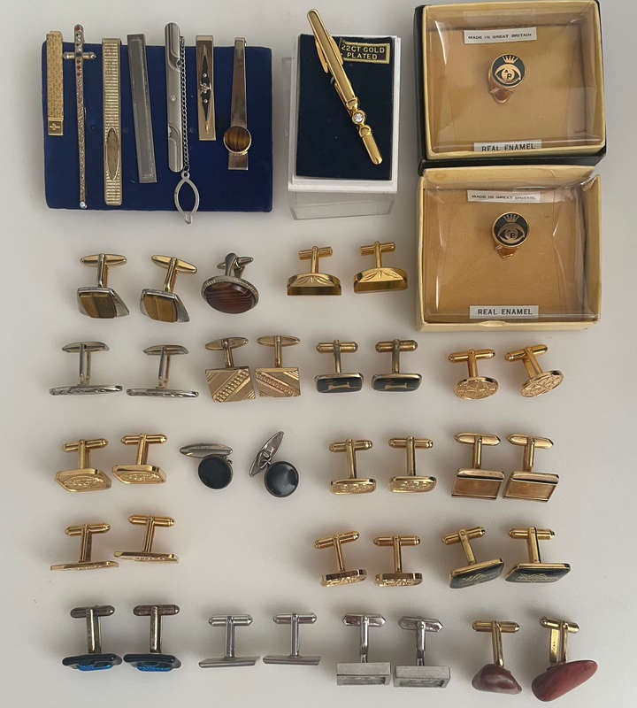 Vintage Cufflink & Tie Clip Collection  Mixed Lot | Stratton, Swank, Crown Jewelry