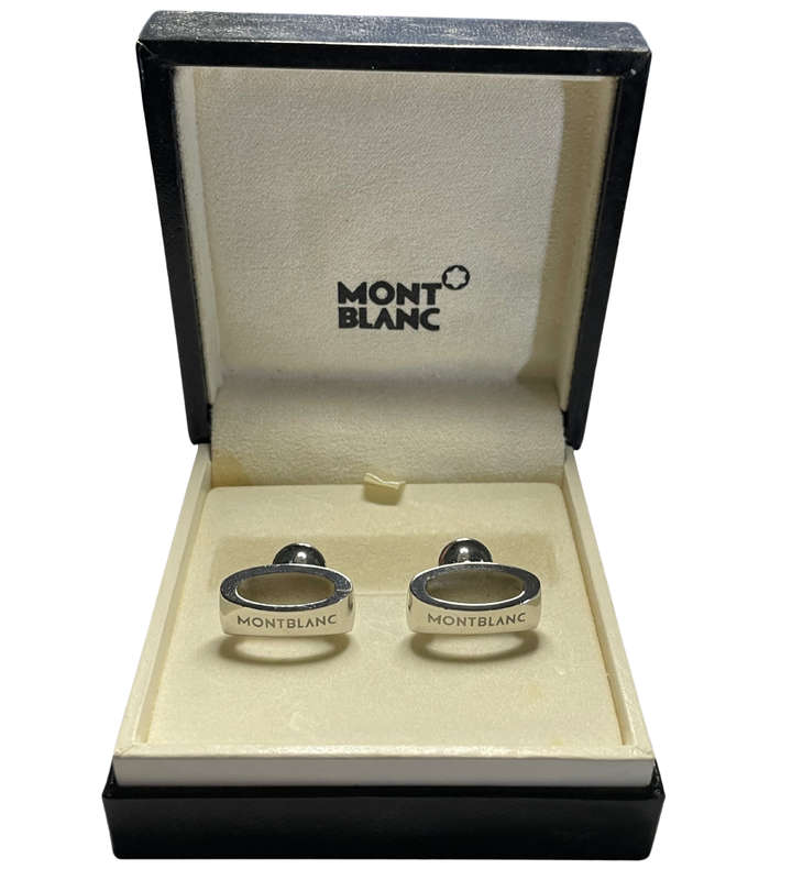 Price Reduced! - Montblanc 925 Sterling Silver Cufflinks  Modern Design, 19.7g, Boxed