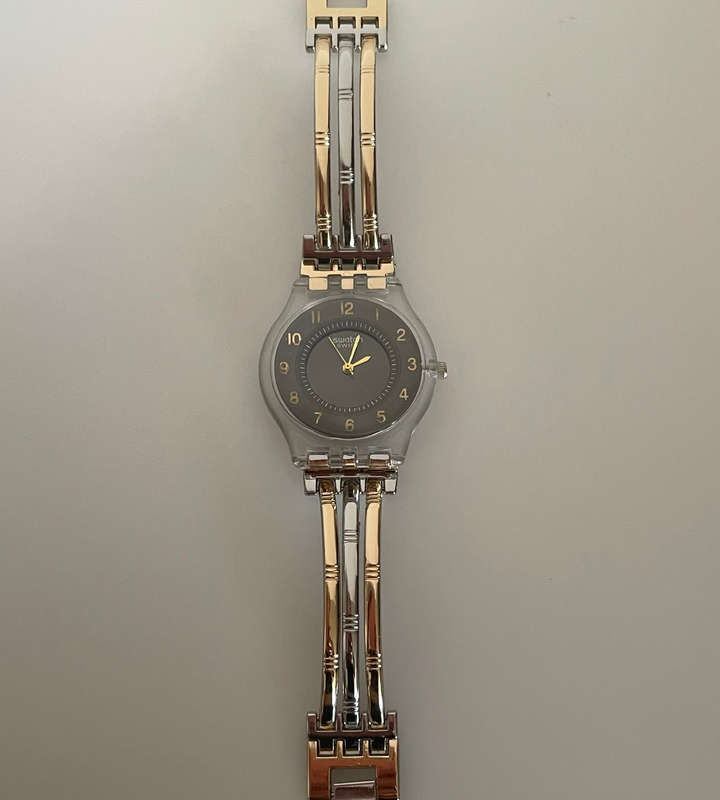 Reduced! Swatch IRONY DIAPHANE TRI Gold Women's Swiss Watch - Superb Condition