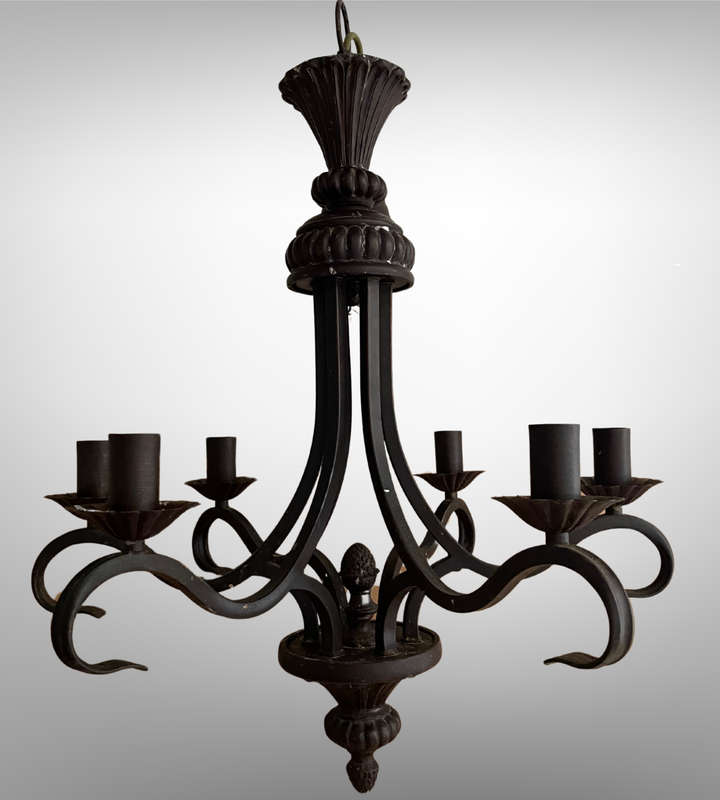 Reserved - Vintage 6-Arm Zebbies Chandelier (ZE-1723OG)  83cm Long  Needs TLC  240V, 60W Max