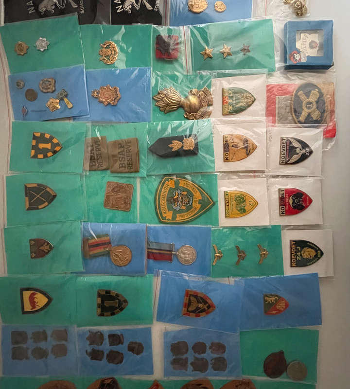 Huge Collection of 66+ Military & Police Pins, Badges & Medals  WWI, Rhodesia, South Africa- Reduced