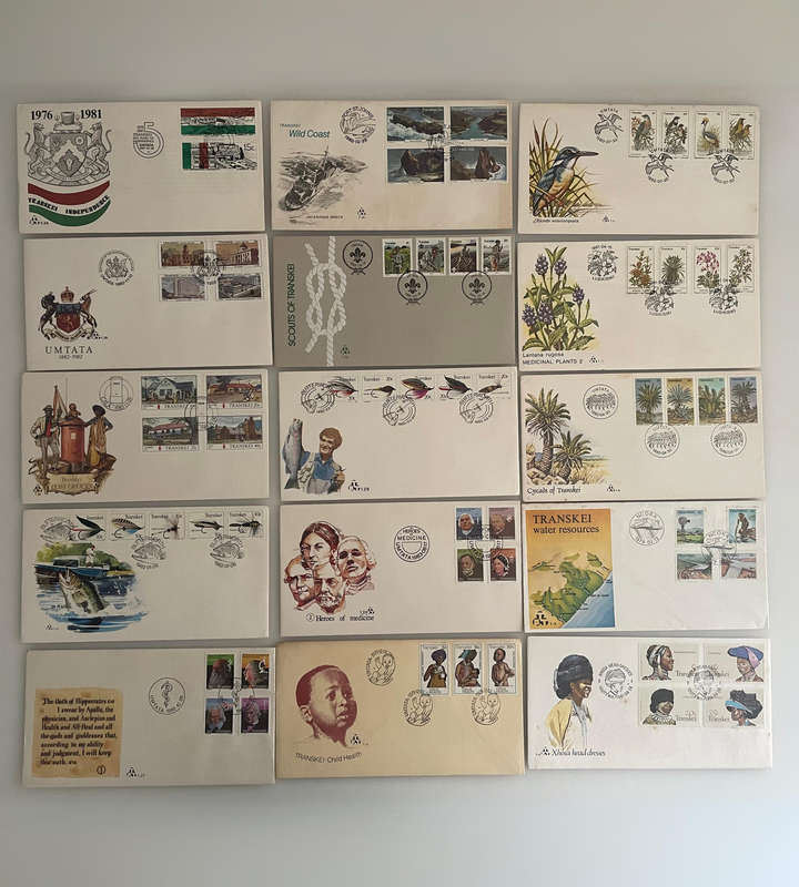 Lot of 15 Transkei First Day Covers | 1970s1980s | Nature, Heritage, Medicine, Scouts, Water Resour