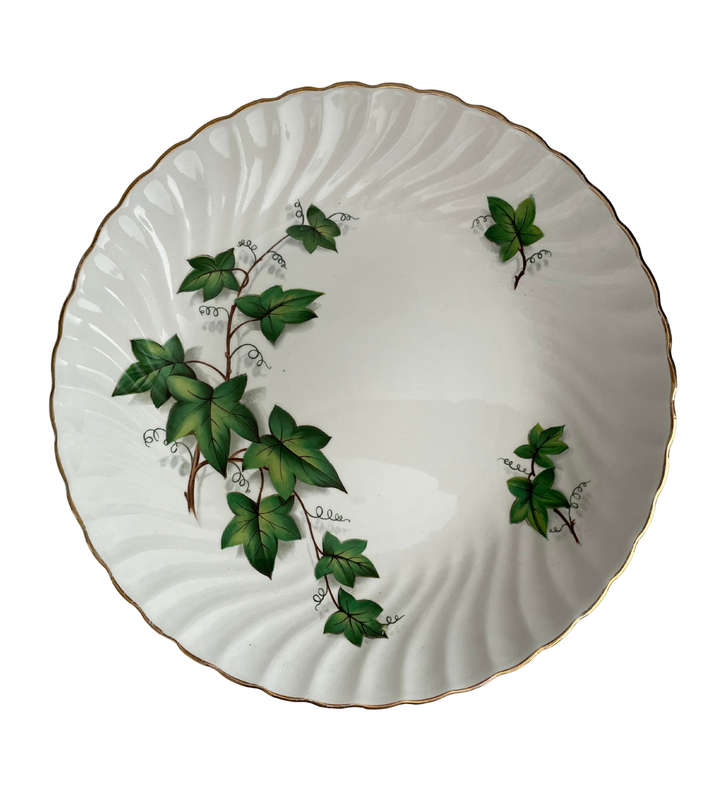 Vintage Royal Wessex Swinnertons Dinner Plate  Somerset Ivy Pattern, White Ironstone, c.1962