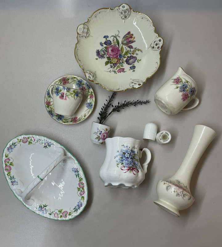 10-Piece Floral Cottage Chic Collection | Royal Worcester, Royal Doulton, Rosenthal, Staffordshire |