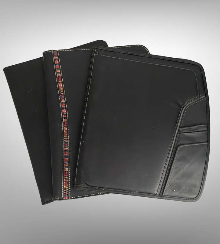 Lot of 3 Black A4 Pleather Professional File Folders | Used Condition