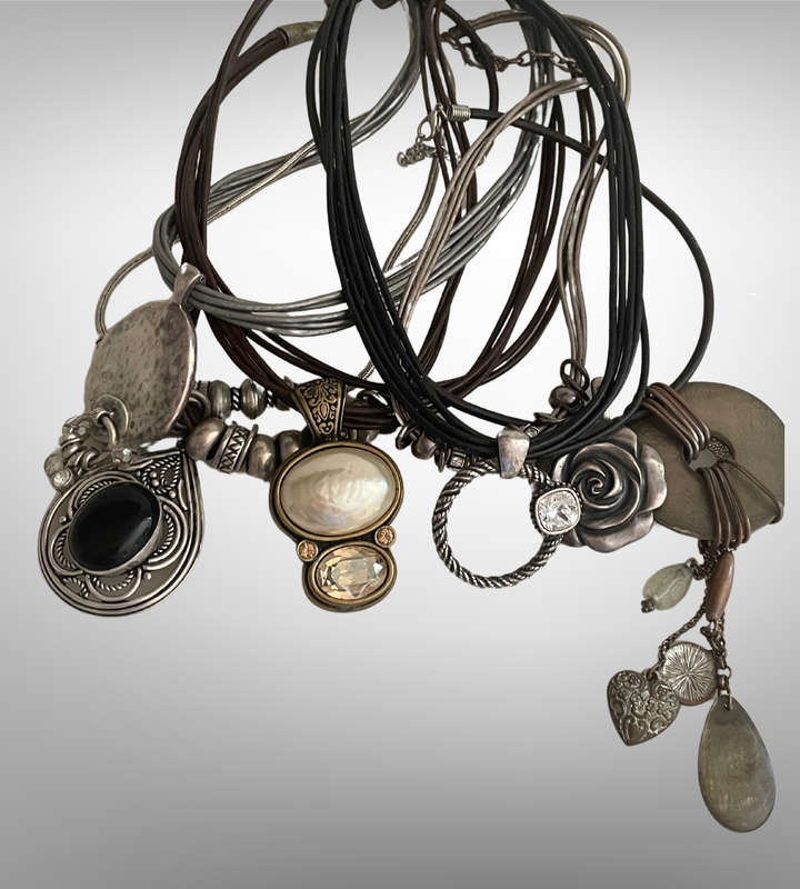 Miglio Designer Leather Necklace Lot  Set of 7
