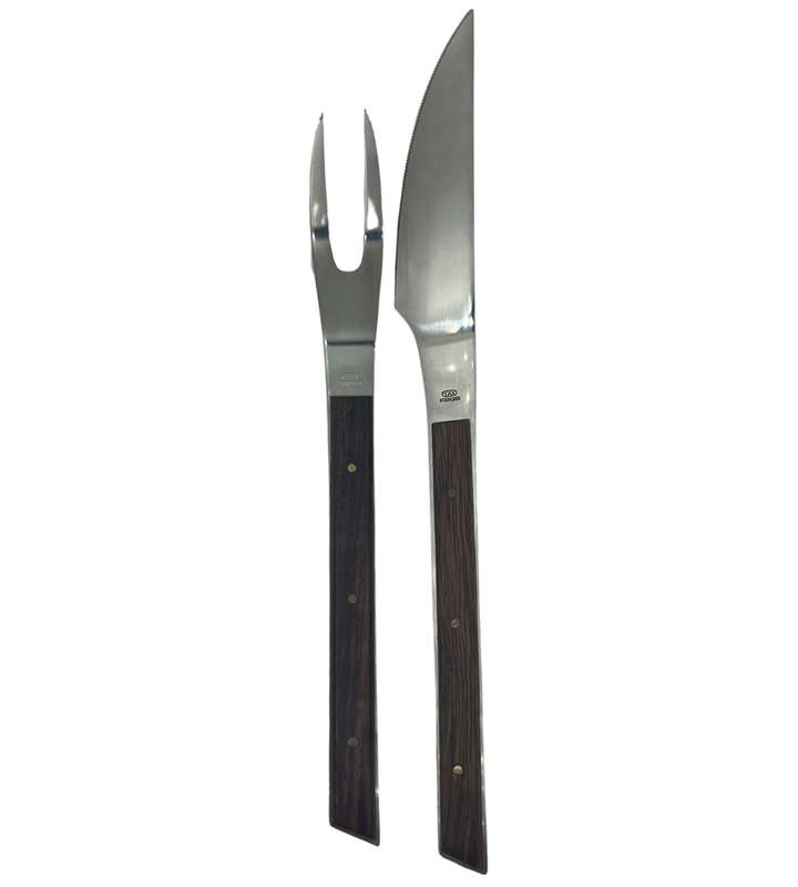 YAX Solid Stainless Steel Carving Set with Wood Handles (26 cm x 27 mm)