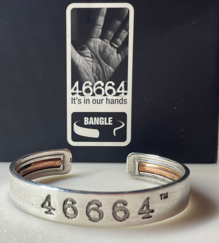 Nelson Mandela 46664 Pure Silver Bangle | 1st Edition | Limited Edition with Serial Number