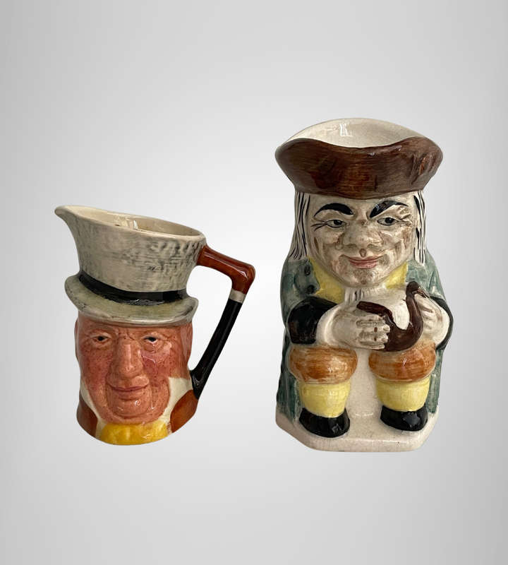 2 Vintage Character Mugs  Lancaster Sandland & Keele Street Pottery Seated Toby  England