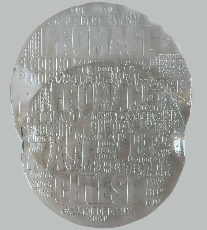 Pair of Vintage Clear Pressed Glass Fromage Cheese Platters | Mid-Century Style | No Chips or Cracks