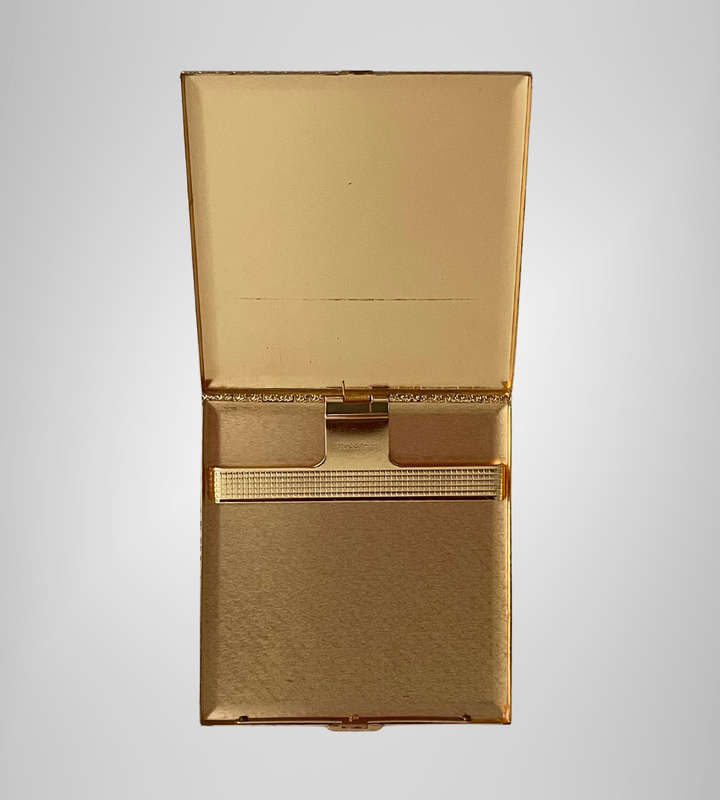 Vintage Gold-Plated Cigarette Case  Made in Switzerland  8.5 x 9 cm  Spring Hinge Working