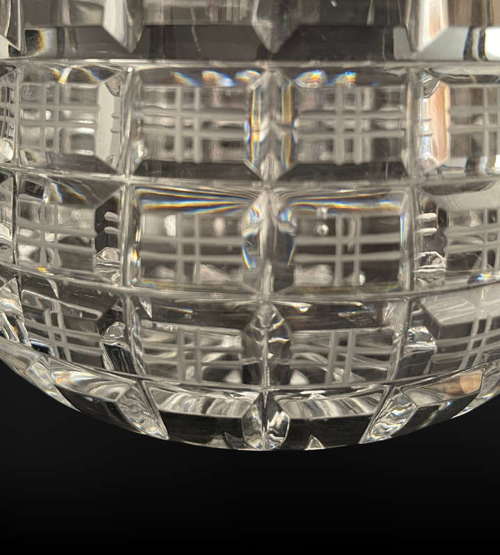 Vintage Art Deco Block Crystal Bowl - Geometric Cut Design- Star Bottom