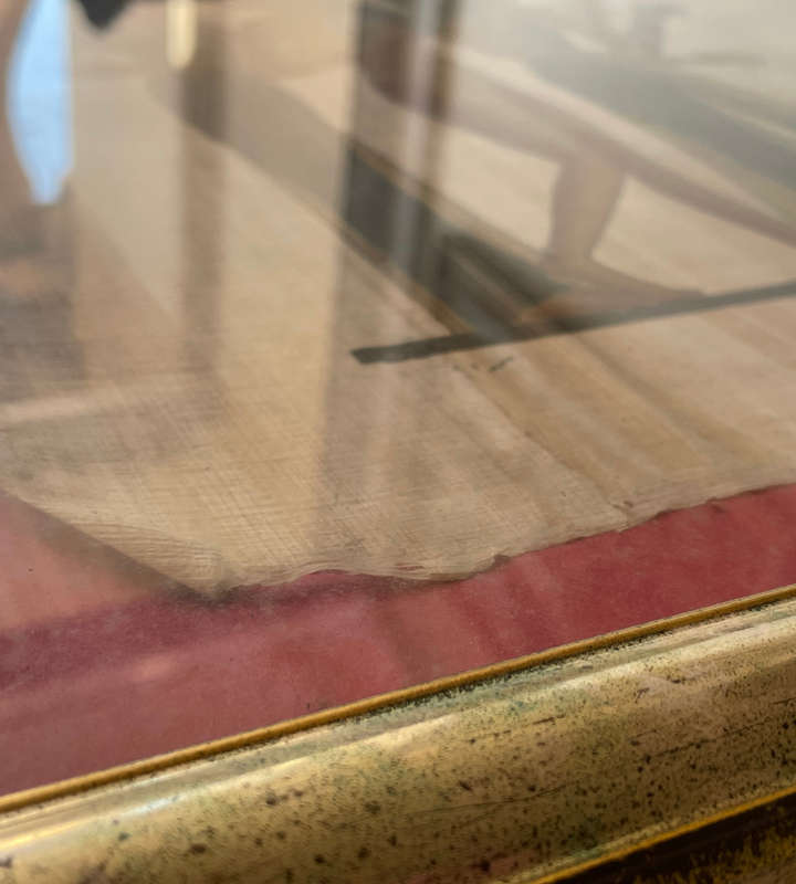 Vintage Delta Papyrus Factory Framed Egyptian Artwork  Authentic Papyrus