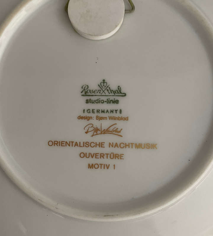 Small 15cm - Bjorn Wiinblad Plate  Orientalische Nachtmusik Ouverture (Motiv 1)  Rosenthal Studio