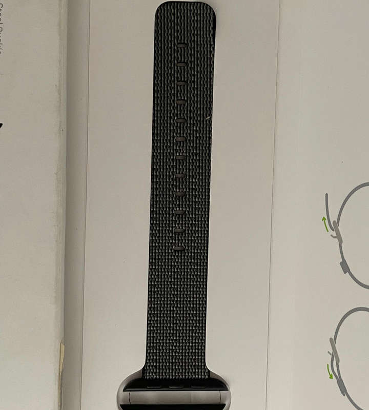 Apple Watch 42mm Black Woven Nylon Band  Space Gray Stainless Steel Buckle  Original Box