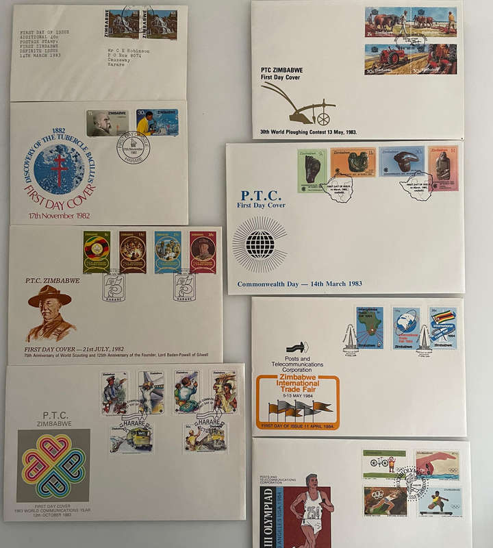FDC- Zimbabwe First Day Cover & Postcard Collection (1982-1996)  Political, Natural & Postal