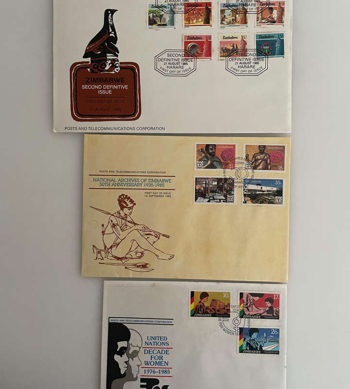 Zimbabwe FDC & Postcard Lot (19851990) | Motoring, Steam Safari, Technology, Womens Rights, Nation
