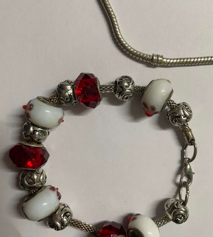 bracelets & necklace with assorted charms - 925 marked