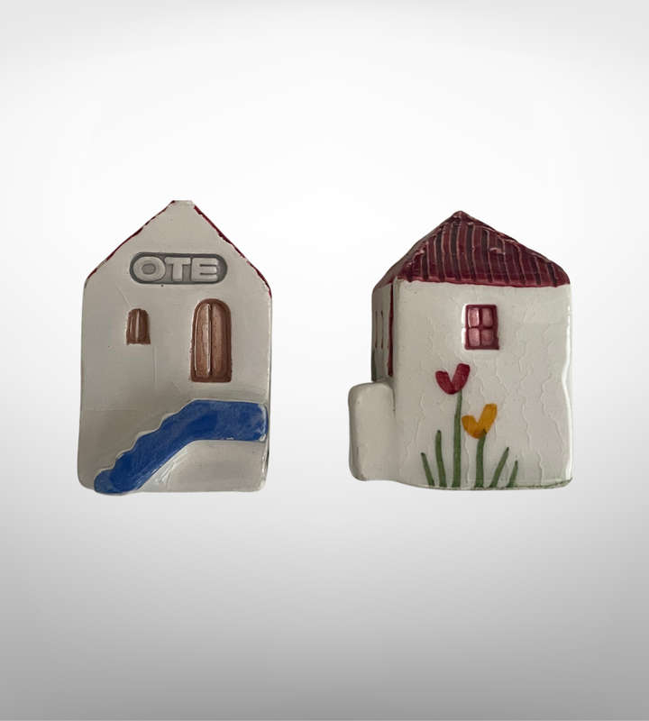 6 Miniature KLM Amsterdam Canal Houses  2 Ceramic, 4 Resin  Perfect for Printers Trays  Descripti