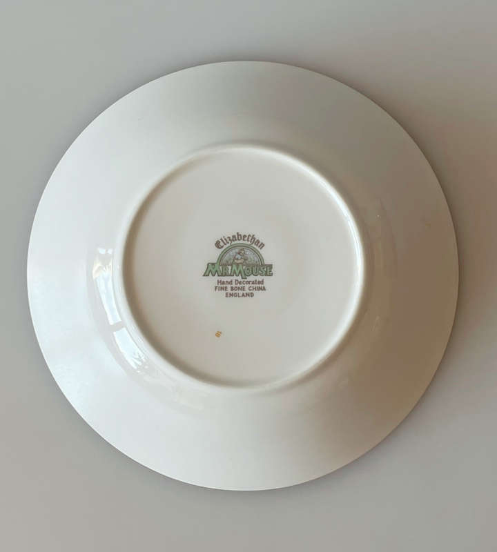 Mr. Mouse Elizabethan Fine Bone China Childrens Cereal Bowl  Hand Decorated, Blue Rim