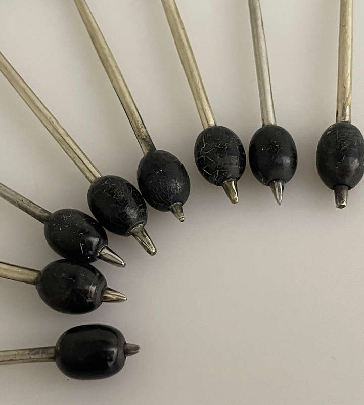 Vintage Set of 8 EPNS Silver-Plated Coffee Bean Spoons  Mid-Century  Some Plate Wear