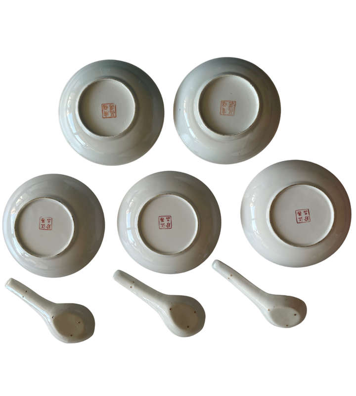 8-Piece Vintage Chinese Porcelain Set  Jiangxi Zhenjiang Pinxi Treasures & Guangfu Changxuan, Garde