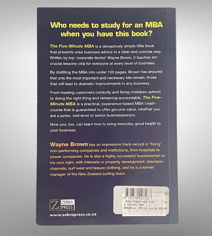 Quick Read The Five-Minute MBA by Wayne Brown  Quick, Practical Business Lessons  Penguin 2014